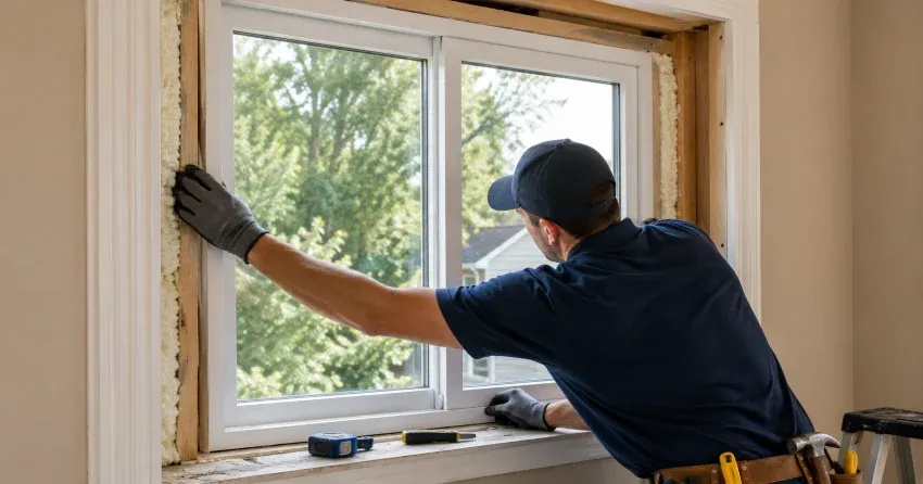 close-up of Low-E glass coating on an insulated window Mitchell Corners