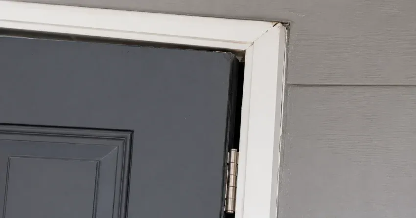 technician tightening a loose door hinge in Mitchell Corners