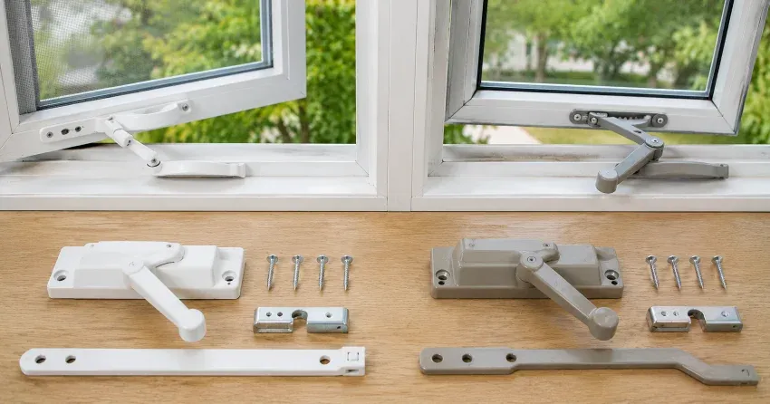 new casement window crank operator installed in Mitchell Corners home